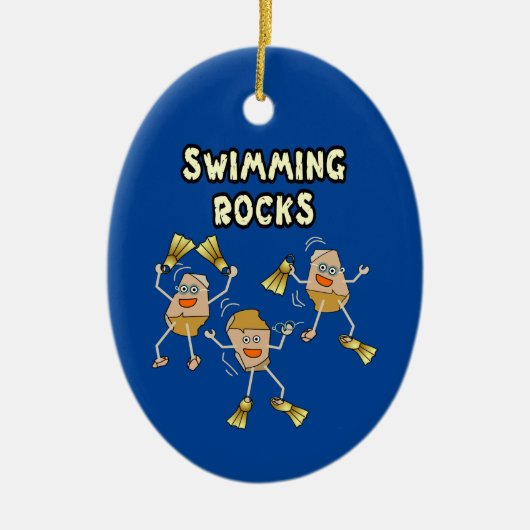 Swimming Rocks Keramisch Ornament (Voorkant)