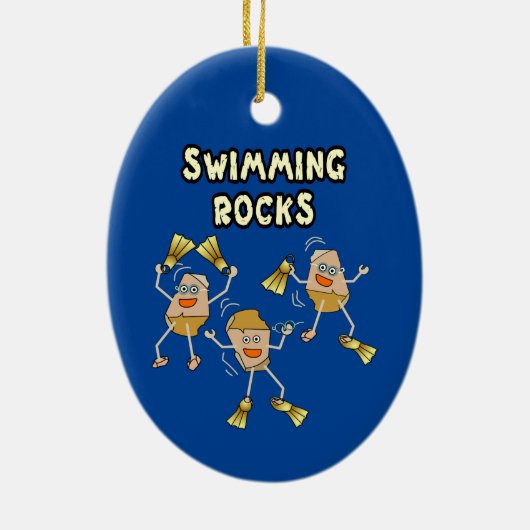 Swimming Rocks Keramisch Ornament (Achterkant)