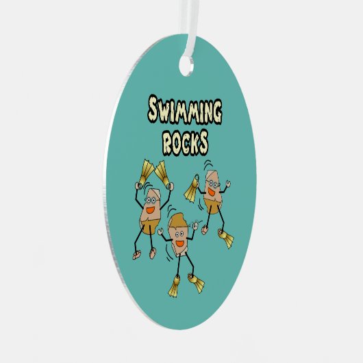 Swimming Rocks Metalen Ornament (Voorkant Rechts)