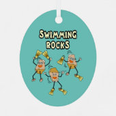 Swimming Rocks Metalen Ornament (Achterkant)