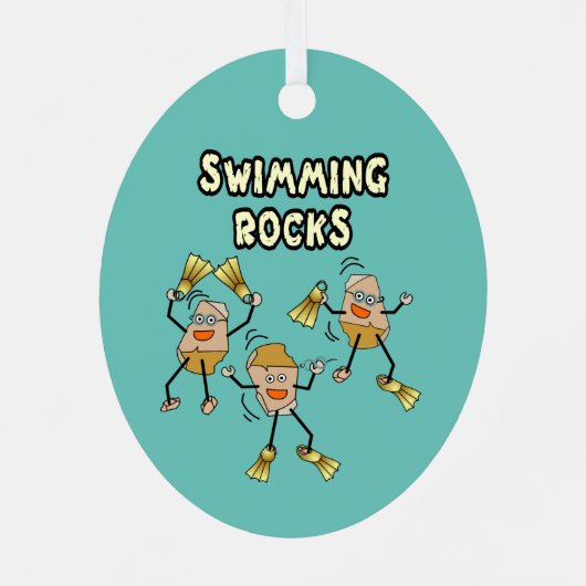 Swimming Rocks Metalen Ornament (Achterkant)