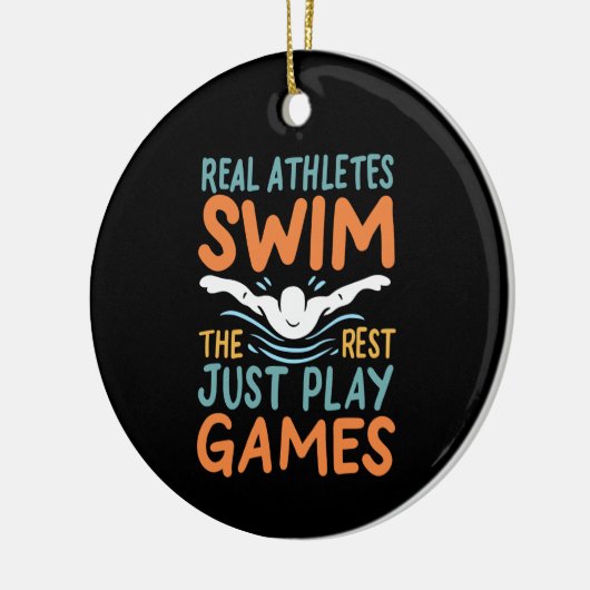 Swimming Saying Keramisch Ornament (Links)