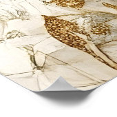 swimming sea turtle surrounded by floral patterns. poster (Hoek)