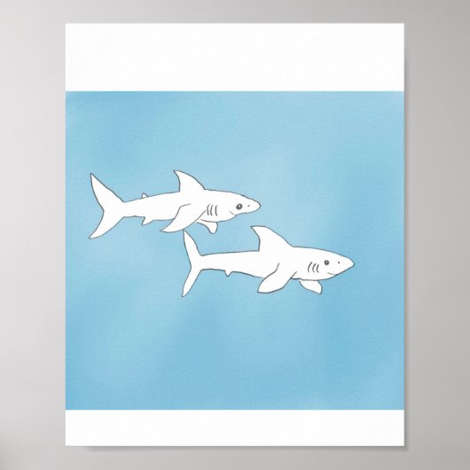 Swimming Sharks Poster (Voorkant)