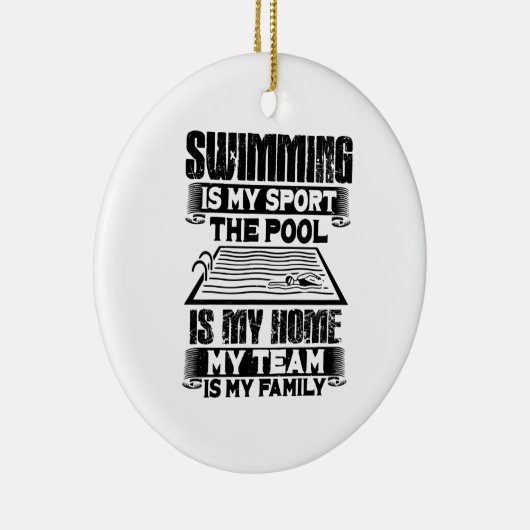 SWimming Swim Gift Keramisch Ornament (Rechts)
