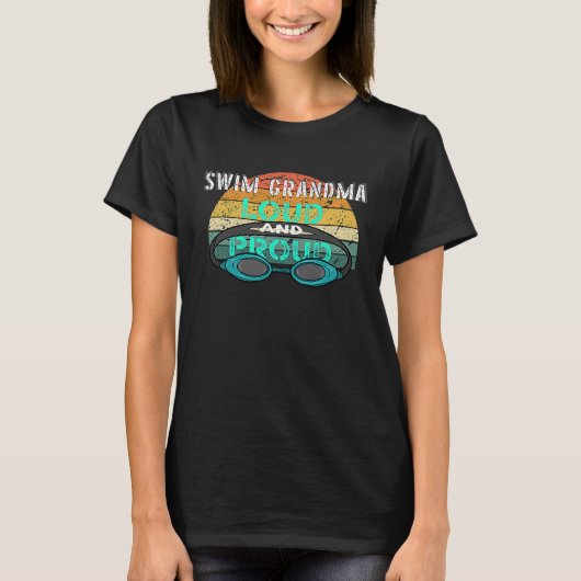Swimming Swim Grandma Swimmer  Sport Goggles T-shirt (Voorkant)