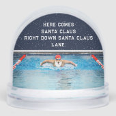 Swimming Swimmer Christmas Holiday Gift Snow Globe Sneeuwbol (Voorkant)