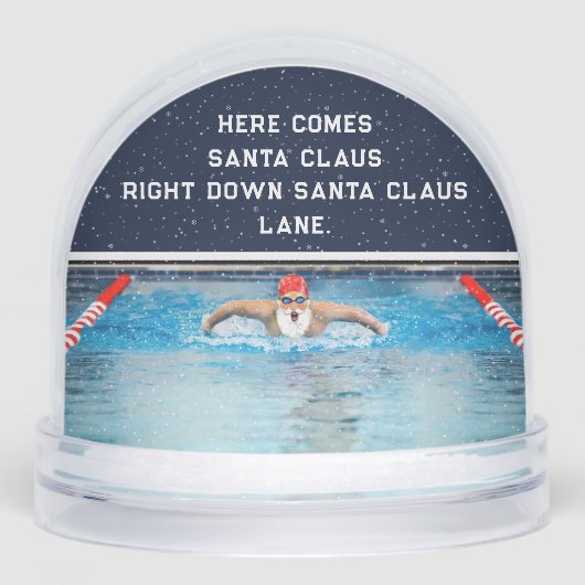 Swimming Swimmer Christmas Holiday Gift Snow Globe Sneeuwbol (Voorkant)
