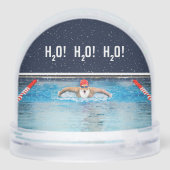 Swimming Swimmer Christmas Holiday Gift Snow Globe Sneeuwbol (Achterkant)
