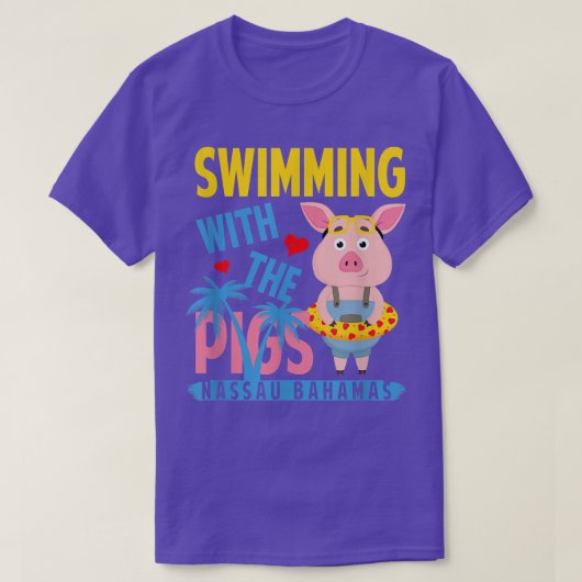 Swimming With The Pigs Nassau Bahamas Hello Summer T-shirt (Design voorkant)