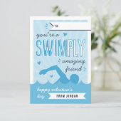 Swimply Amazing | Swim Valentine's Day Card Kaart (Staand voorkant)