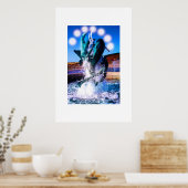 Swims with dolphins fountain poster (Keuken)