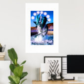 Swims with dolphins fountain poster (Thuiskantoor)