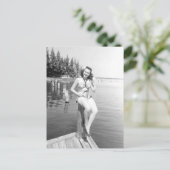 Swimsuit Beauty. Zwart-witte foto Briefkaart (Staand voorkant)