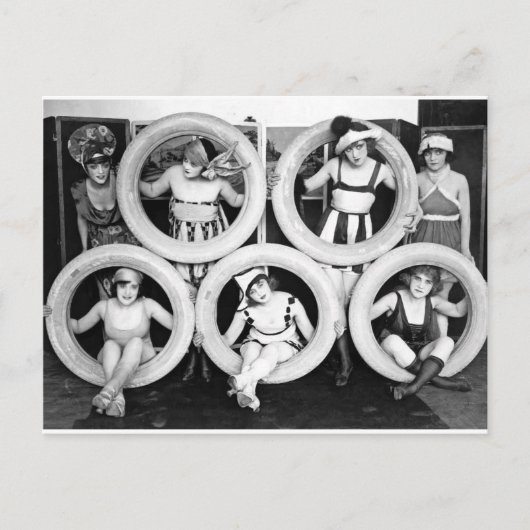 Swimsuit Flapper meisjes Briefkaart (Voorkant)