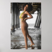 Swimsuit Model Posing Under A Pier Poster (Voorkant)