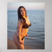 Swimsuit Model Wearing Black Bikini Poster (Voorkant)