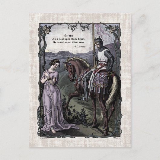 Swinburne "An Old Gezegde" Victoriaans Briefkaart (Voorkant)