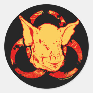 SWINE FLU - Let op de pandemie! Ronde Sticker