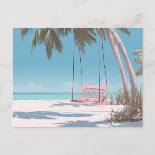Swing aan de kust Kunst Strandansicht Ansichtkaart Briefkaart