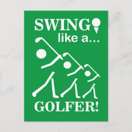Swing als een golfer golf briefkaart