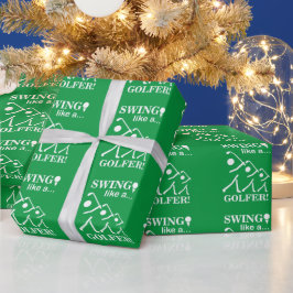 Swing als een golfer golf cadeaupapier