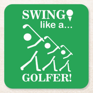 Swing als een golfer golf kartonnen onderzetters