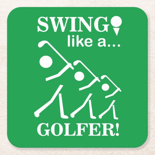Swing als een golfer golf kartonnen onderzetters (Voorkant)
