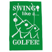 Swing als een golfer golf medium cadeauzakje (Voorkant)