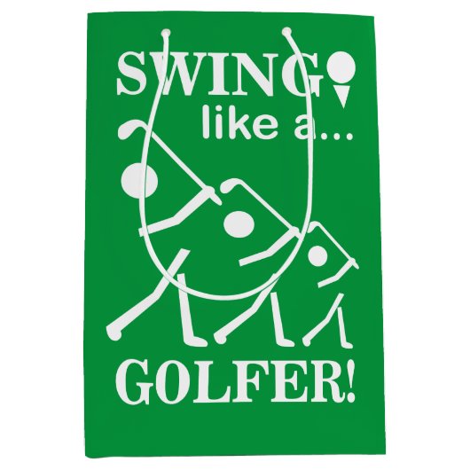 Swing als een golfer golf medium cadeauzakje (Voorkant)