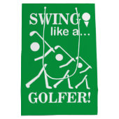 Swing als een golfer golf medium cadeauzakje (Achterkant)