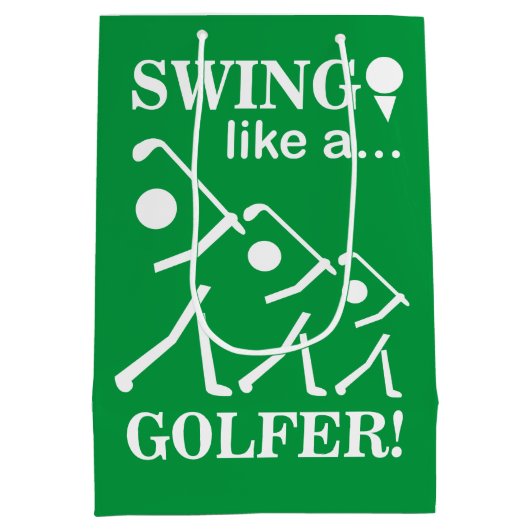Swing als een golfer golf medium cadeauzakje (Achterkant)