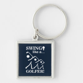 Swing als een golfer golf sleutelhanger