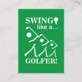 Swing als een golfinstructeur Golf Pro Visitekaartje (Voorkant)