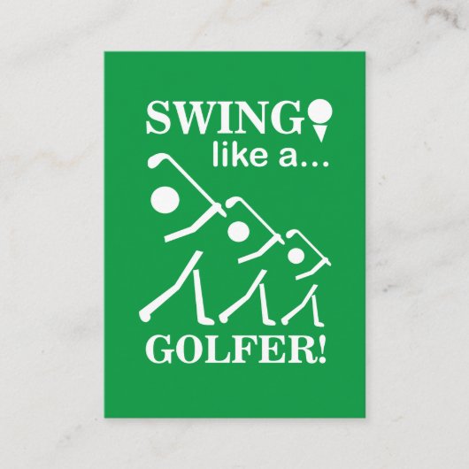 Swing als een golfinstructeur Golf Pro Visitekaartje (Voorkant)