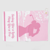 Swing als een Lady Golf handdoek (Horizontaal)