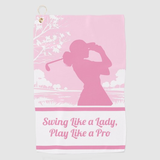 Swing als een Lady Golf handdoek (Voorkant)