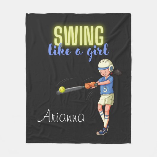 Swing als een meisje softbal     fleece deken (Voorkant)