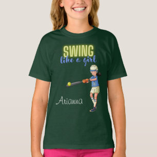 Swing als een meisje Softbal T-shirt