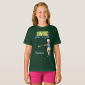 Swing als een meisje Softbal  T-shirt (Voorkant volledig)
