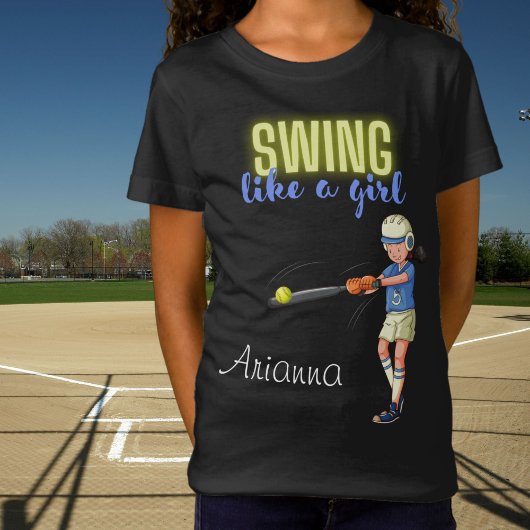 Swing als een meisje softbal T-shirt