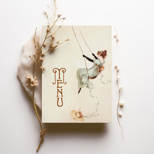  Swing Art Nouveau Wedding Menu Kaart
