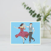 Swing Dance Couple Briefkaart (Staand voorkant)