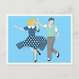 Swing Dance Couple Briefkaart