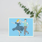 Swing Dance Couple Briefkaart (Staand voorkant)