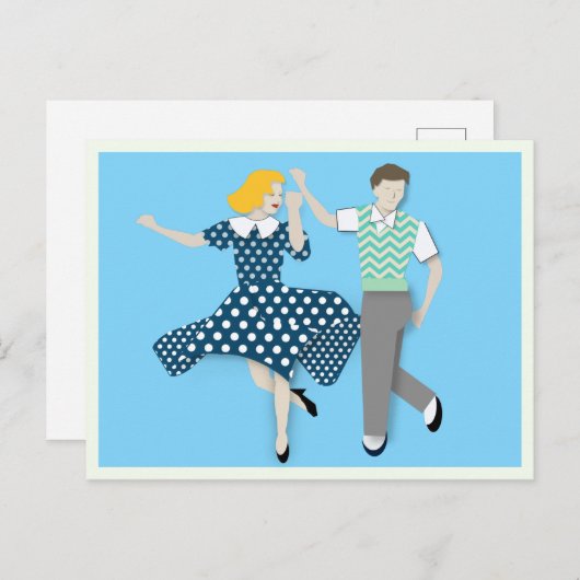 Swing Dance Couple Briefkaart (Voorkant / Achterkant)