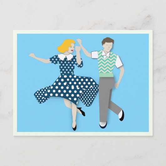 Swing Dance Couple Briefkaart (Voorkant)