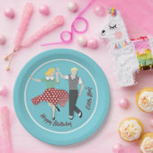 Swing Dance Couple Papieren Bordje (Feest)