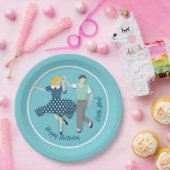 Swing Dance Couple Papieren Bordje (Feest)