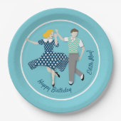 Swing Dance Couple Papieren Bordje (Voorkant)